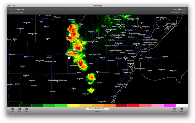 DTX Composite Reflectivity May 20, 2013 1:13pm