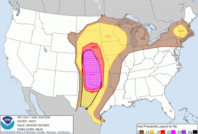 Day 1 Hail Outlook 2013-05-29