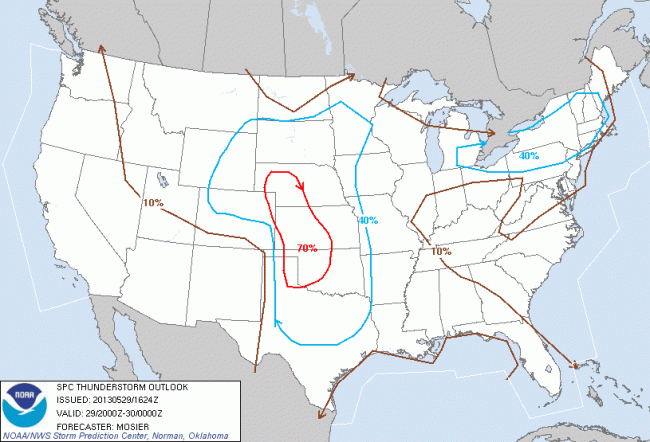 Thunderstorm Outlook 2013-05-29 4-8pm