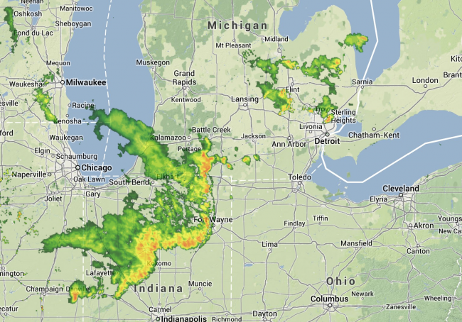 NEXRAD Reflectivity Composite via Weather Underground, June 24 2013 9:42pm