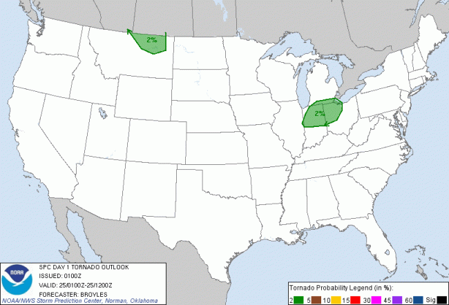 SPC Tornado Outlook June 24 2013 9pm EDT