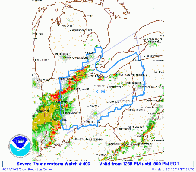 Severe thunderstorm watch 406